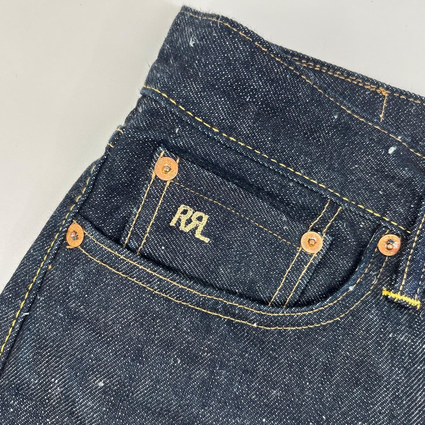 RRL ダブルアールエル 782972022001 インディゴ Limited-Edition ストレートリジットジーンズ ボタンフライデニムパンツ ボトムス