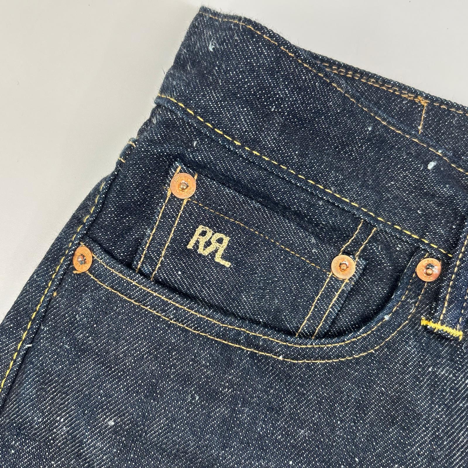 RRL ダブルアールエル 782972022001 インディゴ Limited-Edition ストレートリジットジーンズ ボタンフライデニムパンツ ボトムス