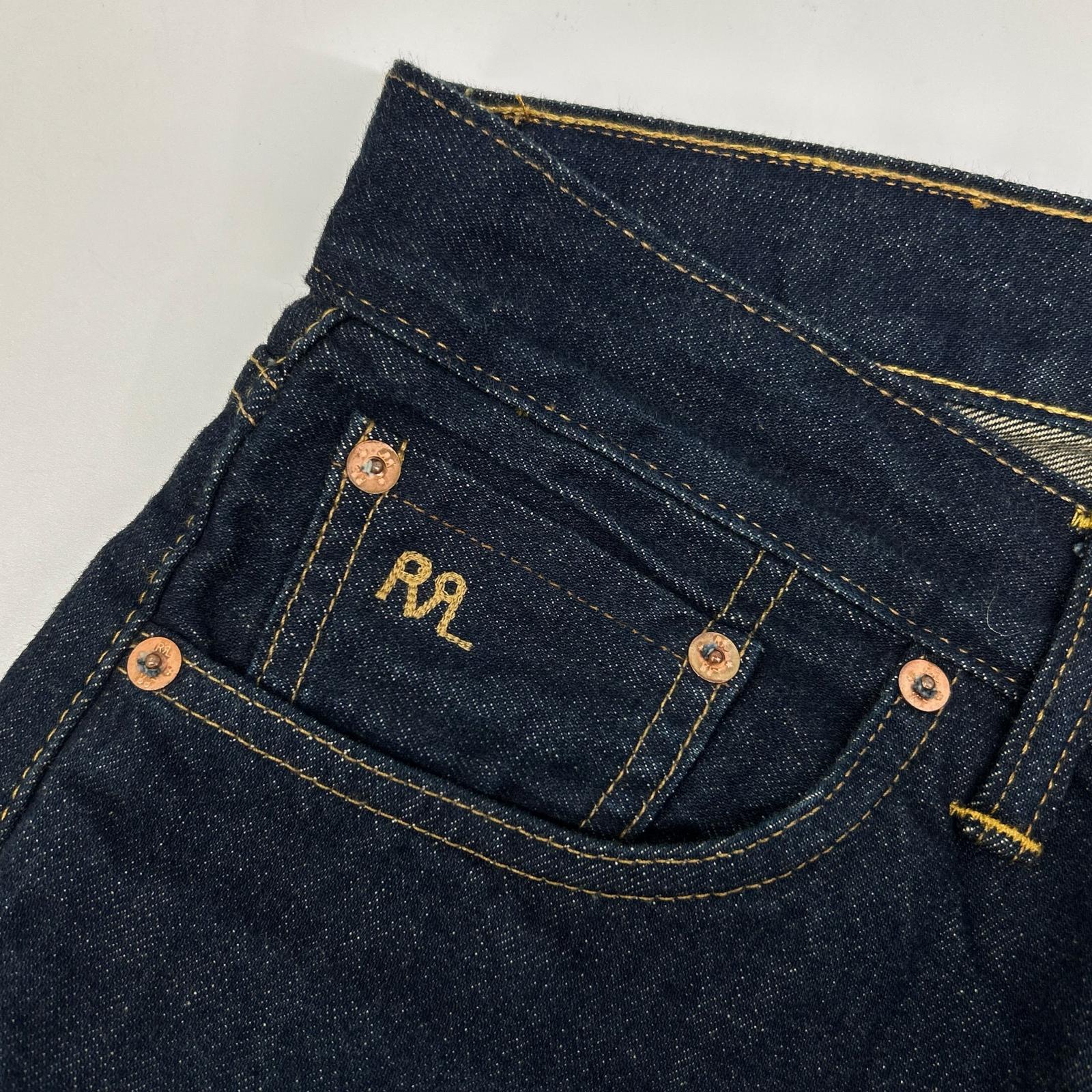 RRL ダブルアールエル 782504846004 インディゴ LOW STRAIGHT ストレートボタンフライデニムパンツ ボトムス