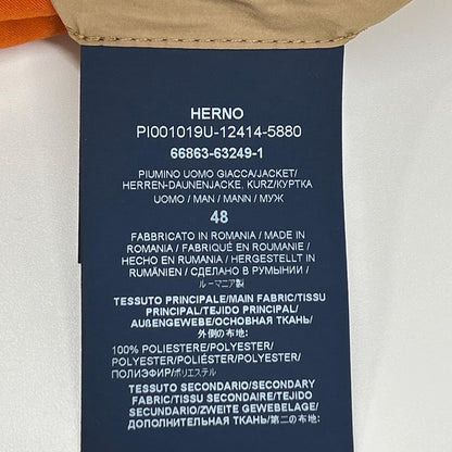 HERNO ヘルノ PI001019U オレンジ アレンデール フェイクファー ボンバージャケット ジャケット