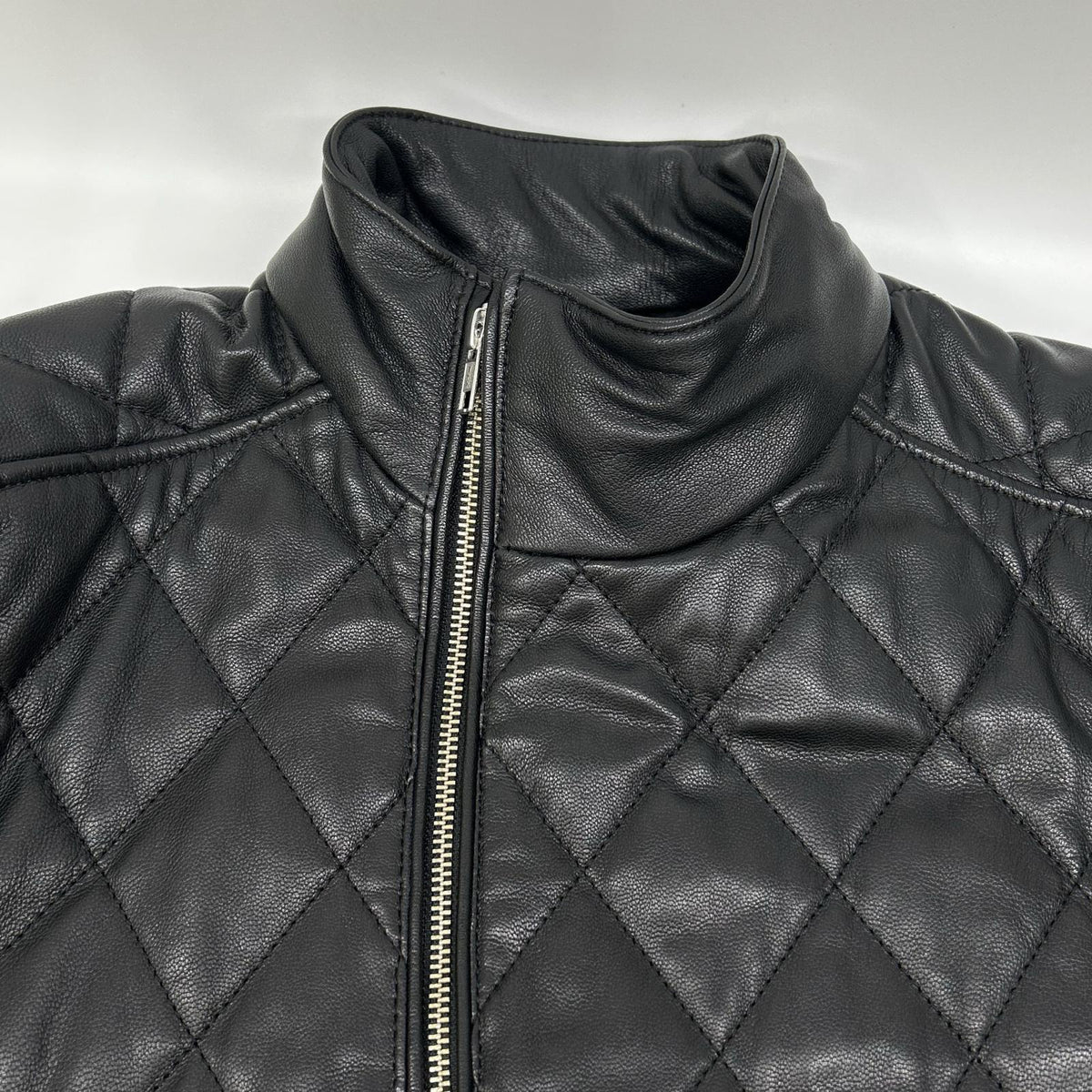 KADOYA Kadoya DB9 black goatskin diamond-quilted biker jacket jacket