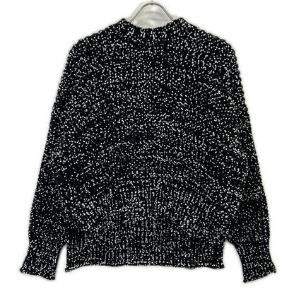 JILSANDER ジルサンダー JSPP754085 ブラック×ホワイト ドット柄 サイドスリット ロングスリーブニット トップス