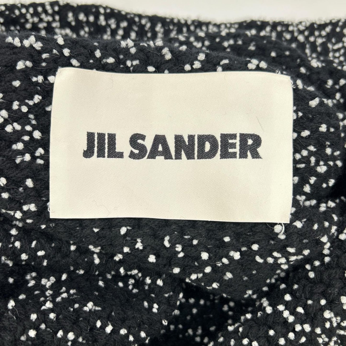 JILSANDER ジルサンダー JSPP754085 ブラック×ホワイト ドット柄 サイドスリット ロングスリーブニット トップス