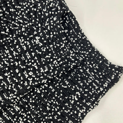 JILSANDER ジルサンダー JSPP754085 ブラック×ホワイト ドット柄 サイドスリット ロングスリーブニット トップス