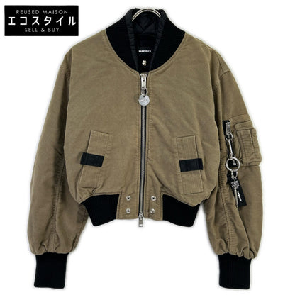 DIESEL ディーゼル ブラウン ジッパーデザイン クロップド ジャケット ジャケット
