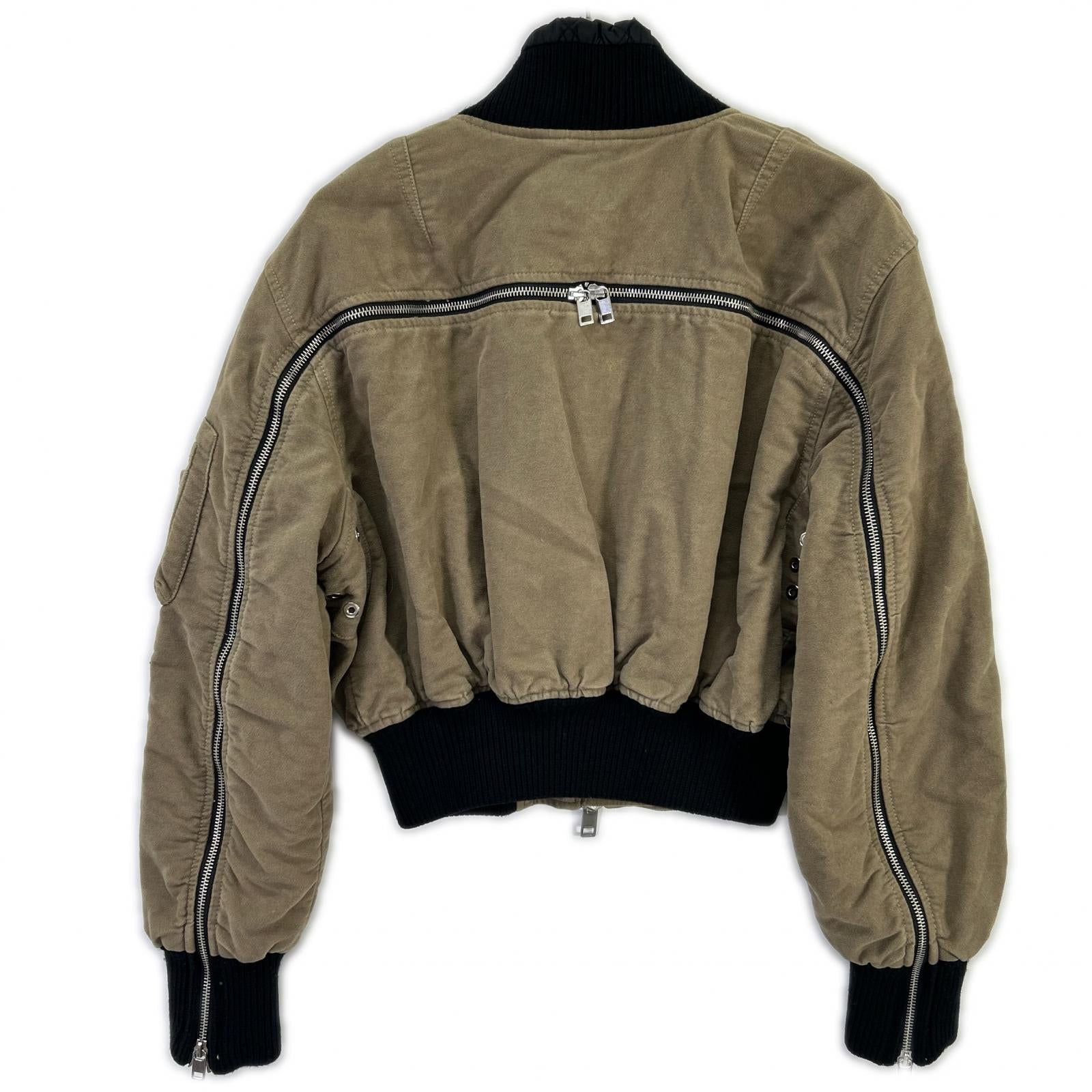DIESEL ディーゼル ブラウン ジッパーデザイン クロップド ジャケット ジャケット
