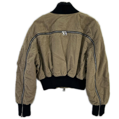 DIESEL ディーゼル ブラウン ジッパーデザイン クロップド ジャケット ジャケット