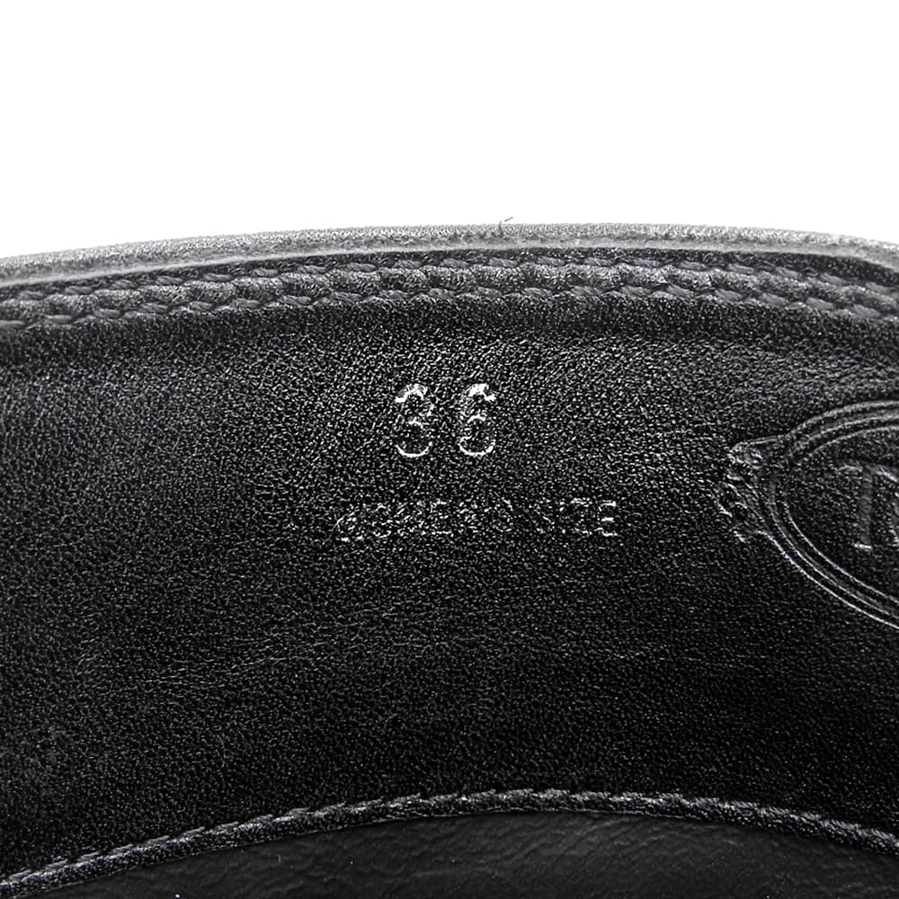 TOD'S トッズ レザー バックルベルト ロングブーツ シューズ レディース 黒 ブラック 36 シューズ