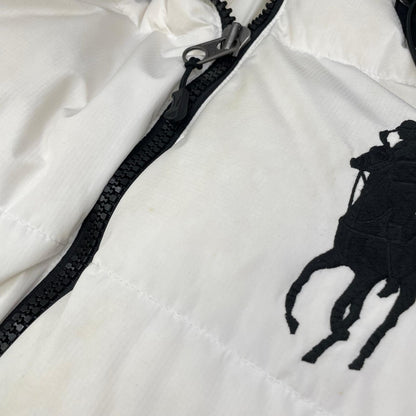 POLObyRalphLauren ポロラルフローレン ホワイト ナイロン BIG PONY フーデッドダウンジャケット ジャケット
