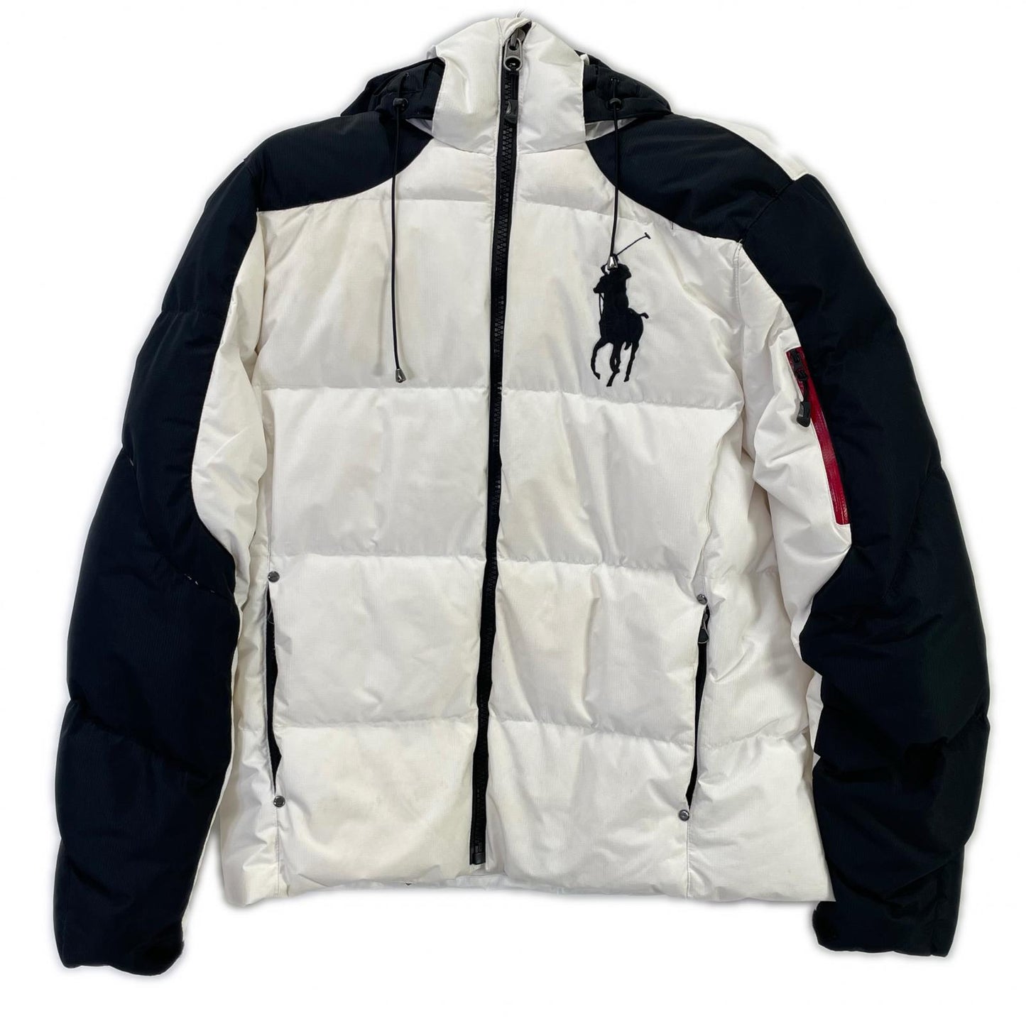 POLObyRalphLauren ポロラルフローレン ホワイト ナイロン BIG PONY フーデッドダウンジャケット ジャケット