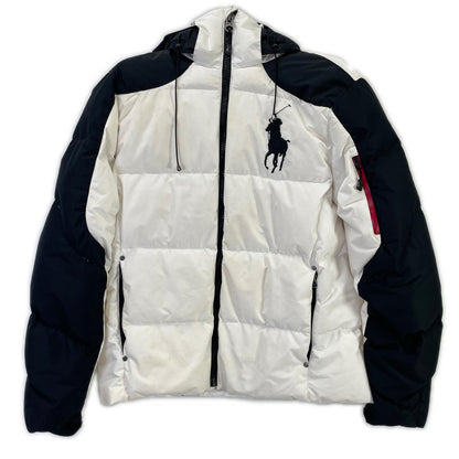 POLObyRalphLauren ポロラルフローレン ホワイト ナイロン BIG PONY フーデッドダウンジャケット ジャケット