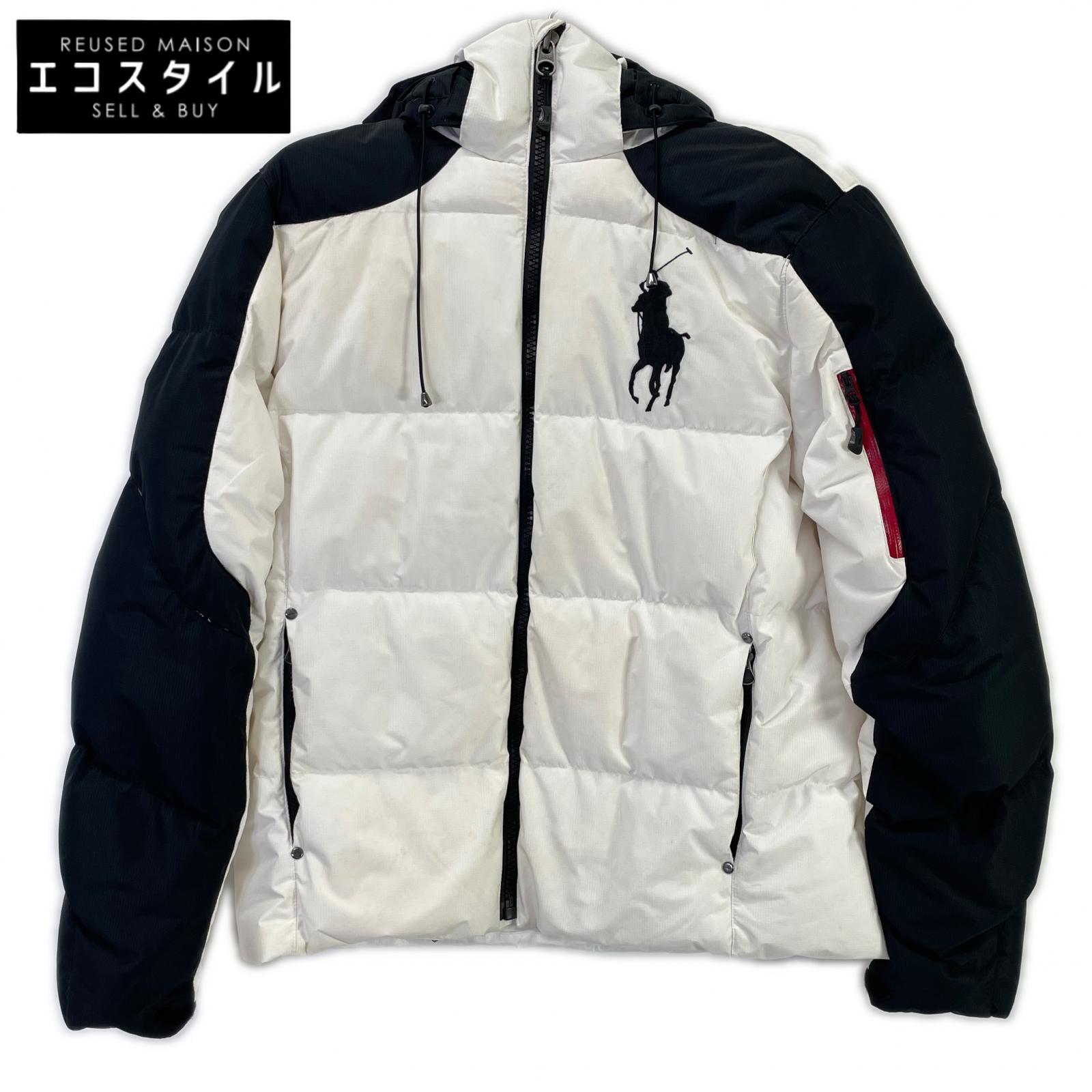 POLObyRalphLauren ポロラルフローレン ホワイト ナイロン BIG PONY フーデッドダウンジャケット ジャケット