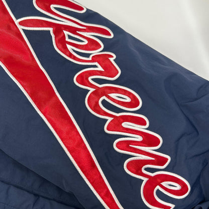 Supreme シュプリーム 18SS ネイビー×レッド スクリプトロゴ フーディジャケット ジャケット