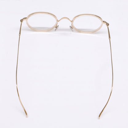 KameManNen 【Like New】KMN139 Titanium Combination Soft-Rim Panto-Shaped Eyewear