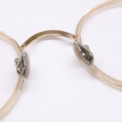 KameManNen 【Like New】KMN139 Titanium Combination Soft-Rim Panto-Shaped Eyewear