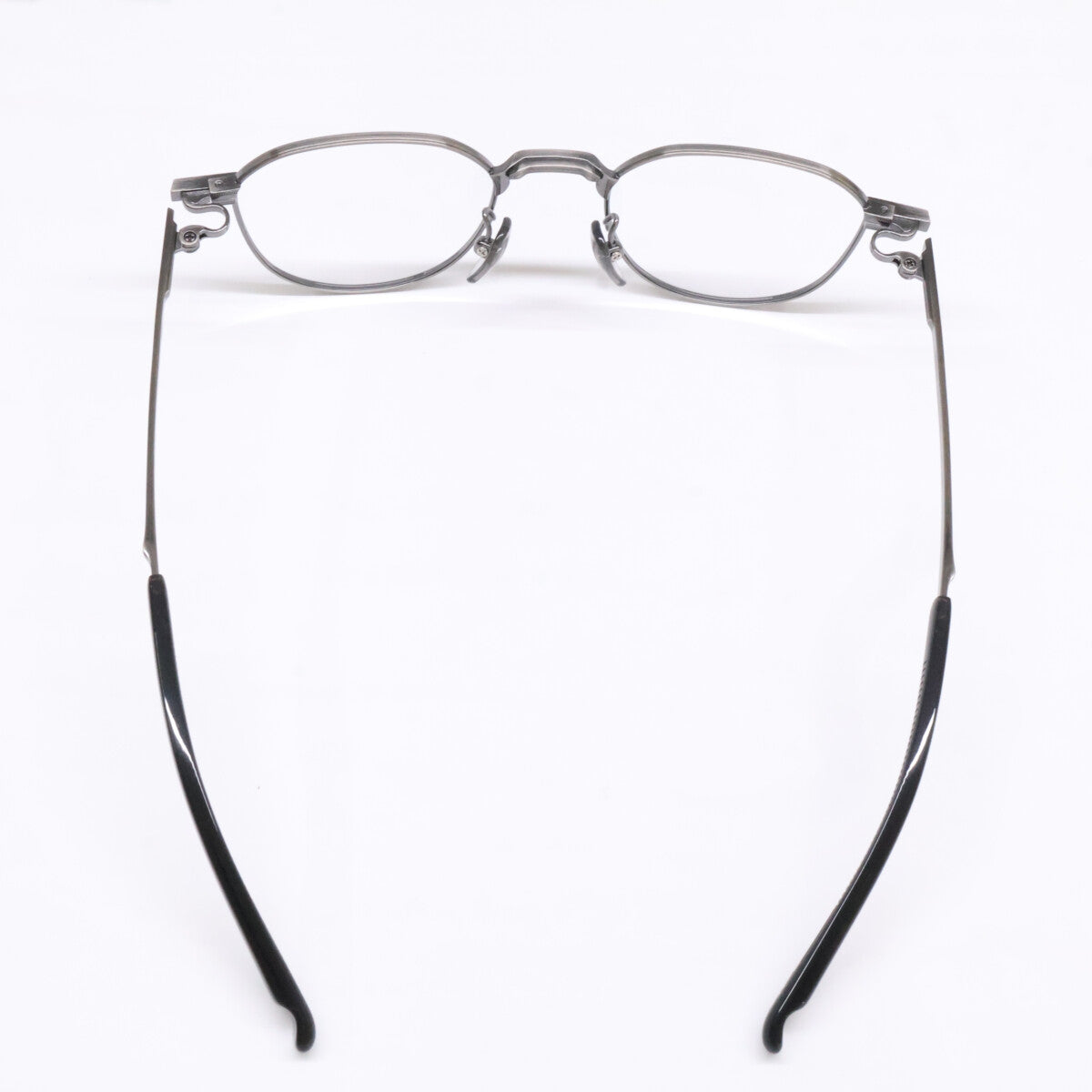 999.9 【Like New】S-955T Titanium Metal-Frame Crown Panto-Shaped Eyewear with Reverse-R Hinges