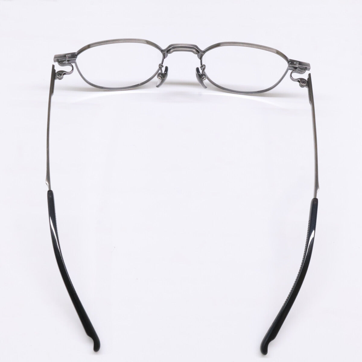 999.9 【Like New】S-955T Titanium Metal-Frame Crown Panto-Shaped Eyewear with Reverse-R Hinges
