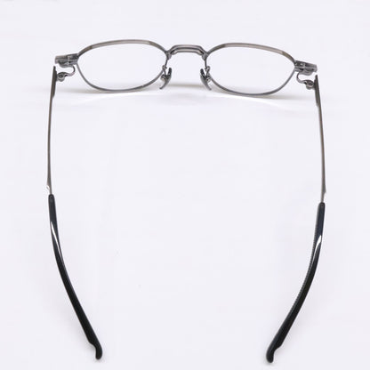 999.9 【Like New】S-955T Titanium Metal-Frame Crown Panto-Shaped Eyewear with Reverse-R Hinges