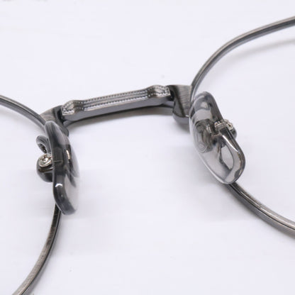 999.9 【Like New】S-955T Titanium Metal-Frame Crown Panto-Shaped Eyewear with Reverse-R Hinges