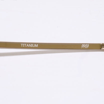 999.9 フォーナインズ 【新品同様】S-955T チタン メタルフレーム 逆Rヒンジ クラウンパントシェイプ アイウェア 眼鏡