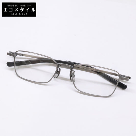999.9 フォーナインズ 【新品同様】S-956T 逆Rヒンジ チタン メタルフレーム スクエアシェイプ 眼鏡