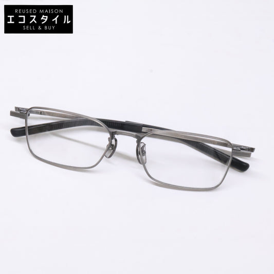 999.9 フォーナインズ 【新品同様】S-956T 逆Rヒンジ チタン メタルフレーム スクエアシェイプ 眼鏡
