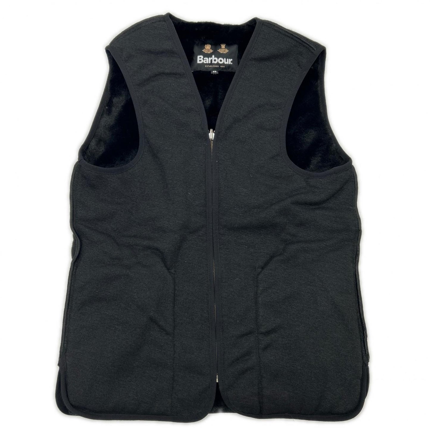 Barbour バブアー 232MLI0035 ブラック アクリル フロントジップ ファー ライナー ベスト ベスト
