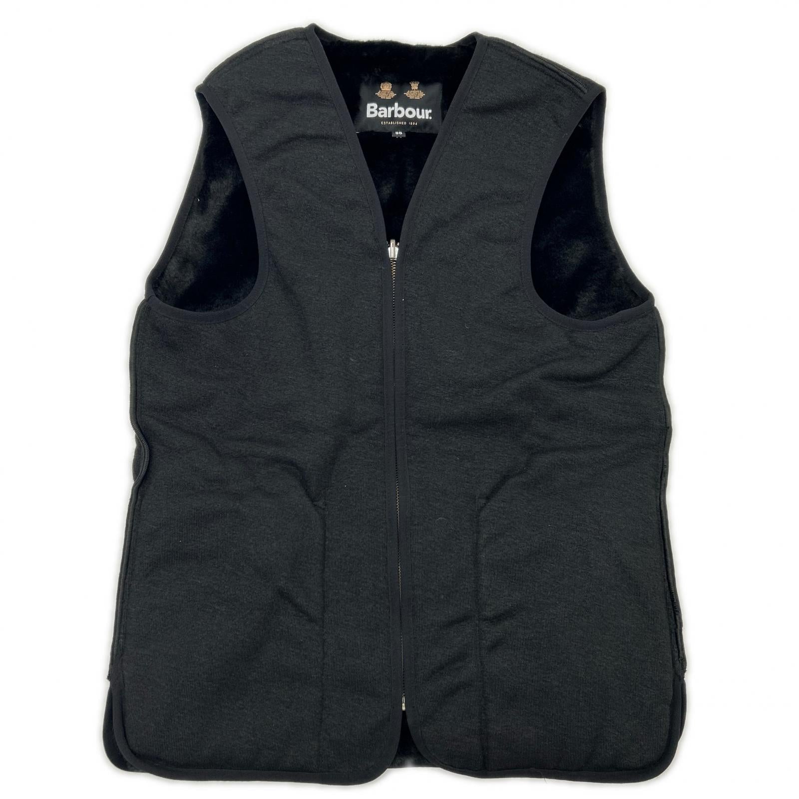 Barbour バブアー 232MLI0035 ブラック アクリル フロントジップ ファー ライナー ベスト ベスト
