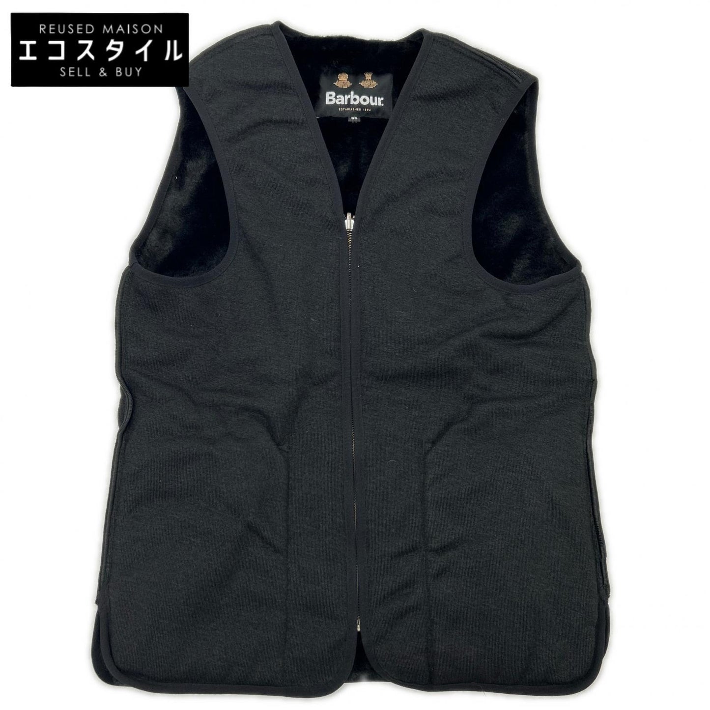 Barbour バブアー 232MLI0035 ブラック アクリル フロントジップ ファー ライナー ベスト ベスト