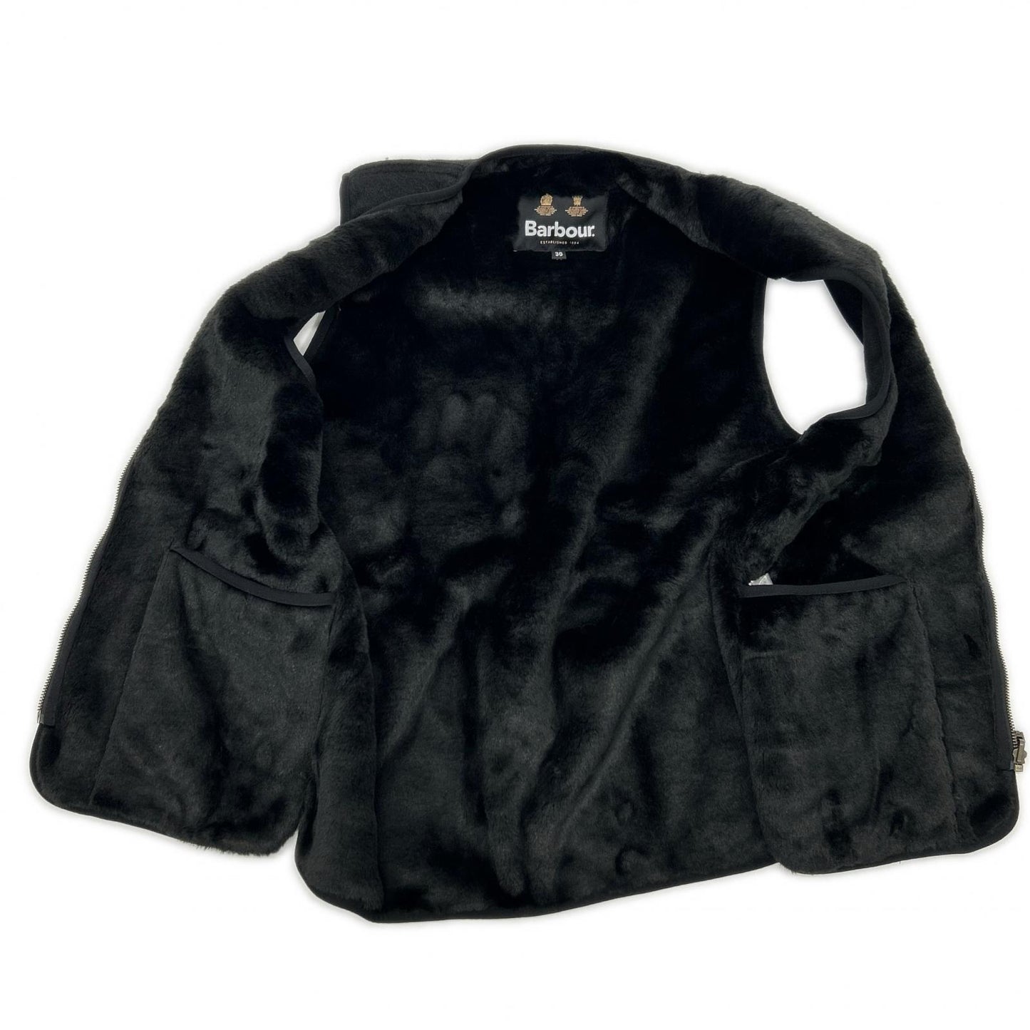 Barbour バブアー 232MLI0035 ブラック アクリル フロントジップ ファー ライナー ベスト ベスト