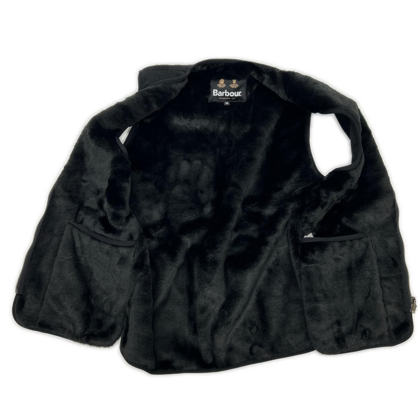 Barbour バブアー 232MLI0035 ブラック アクリル フロントジップ ファー ライナー ベスト ベスト