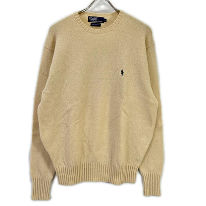 POLObyRalphLauren ポロラルフローレン 90's アイボリー ラムウール クルーネックニット トップス