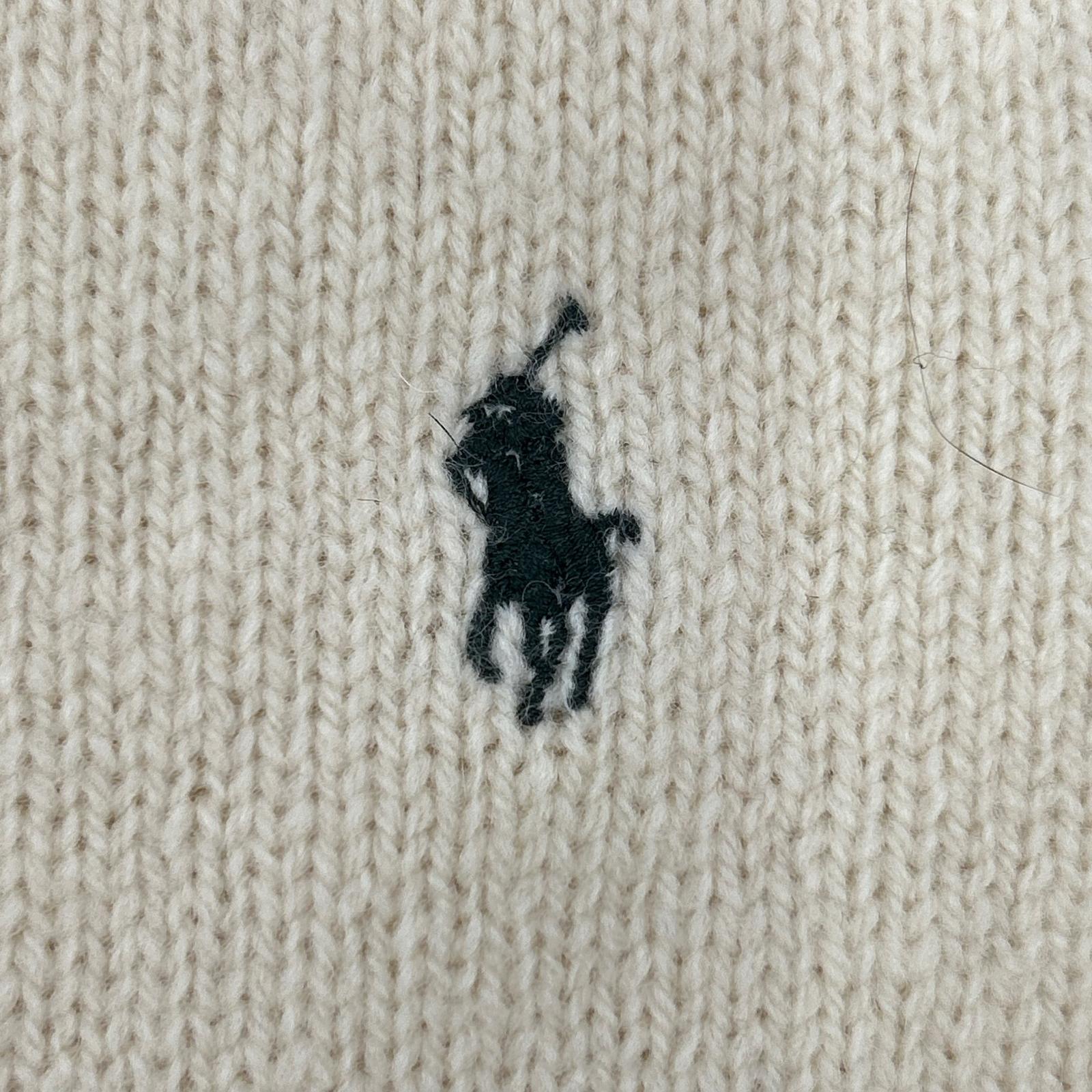 POLObyRalphLauren ポロラルフローレン 90's アイボリー ラムウール クルーネックニット トップス