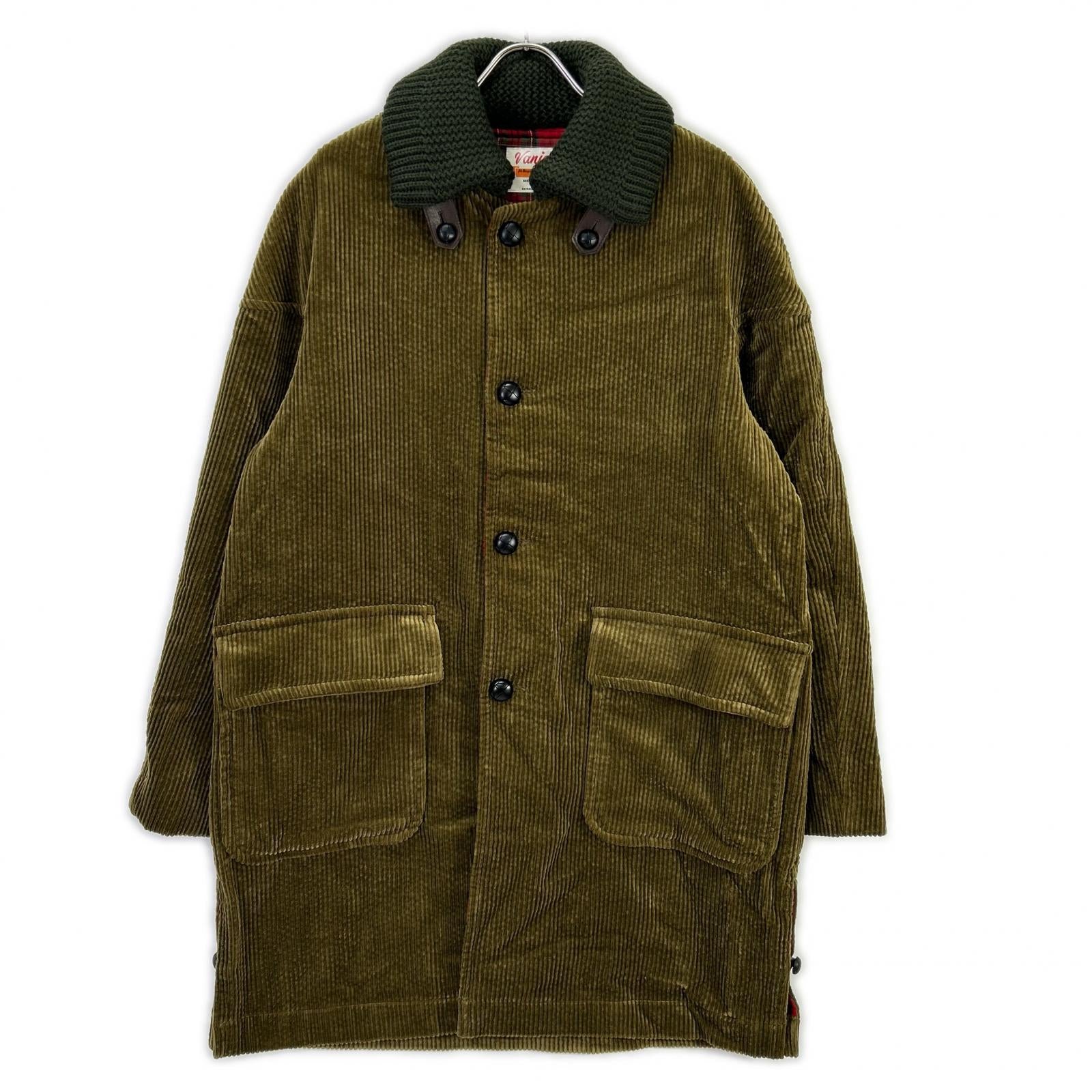 VAN JACKET ヴァンジャケット VAN JAC KC-825505 カーキ コットン チェックライニング 太畝コーデュロイ スパニッシュカラーコート コート