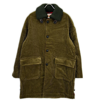 VAN JACKET ヴァンジャケット VAN JAC KC-825505 カーキ コットン チェックライニング 太畝コーデュロイ スパニッシュカラーコート コート