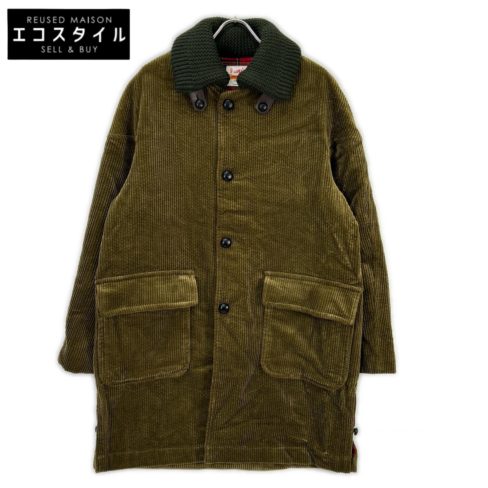 VAN JACKET ヴァンジャケット VAN JAC KC-825505 カーキ コットン チェックライニング 太畝コーデュロイ スパニッシュカラーコート コート