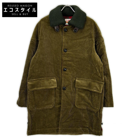 VAN JACKET ヴァンジャケット VAN JAC KC-825505 カーキ コットン チェックライニング 太畝コーデュロイ スパニッシュカラーコート コート