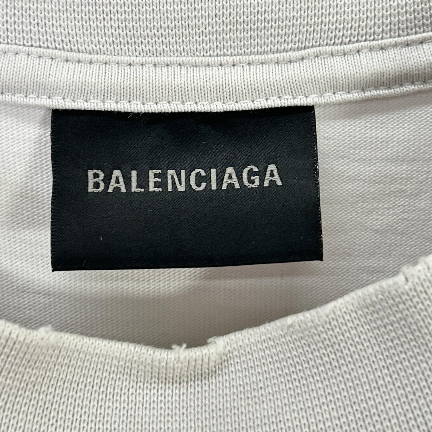 BALENCIAGA バレンシアガ 23AW HT82 612965 TNVV8 ホワイト コットン ミラーロゴプリント ショートスリーブカットソー トップス