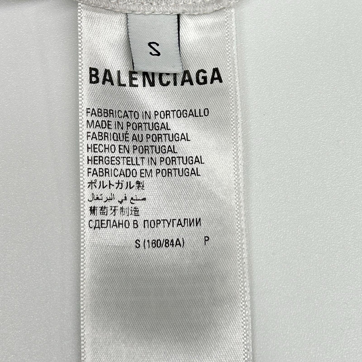 BALENCIAGA バレンシアガ 23AW HT82 612965 TNVV8 ホワイト コットン ミラーロゴプリント ショートスリーブカットソー トップス