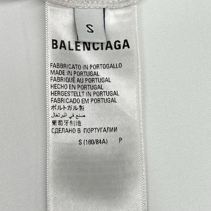 BALENCIAGA バレンシアガ 23AW HT82 612965 TNVV8 ホワイト コットン ミラーロゴプリント ショートスリーブカットソー トップス