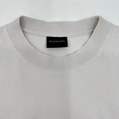 BALENCIAGA バレンシアガ 23AW HT82 612965 TNVV8 ホワイト コットン ミラーロゴプリント ショートスリーブカットソー トップス