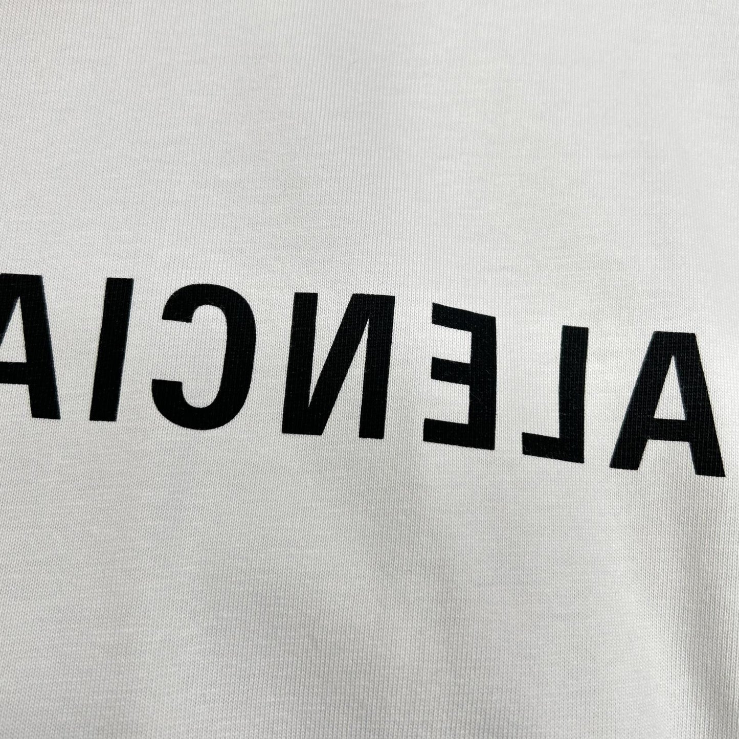 BALENCIAGA バレンシアガ 23AW HT82 612965 TNVV8 ホワイト コットン ミラーロゴプリント ショートスリーブカットソー トップス