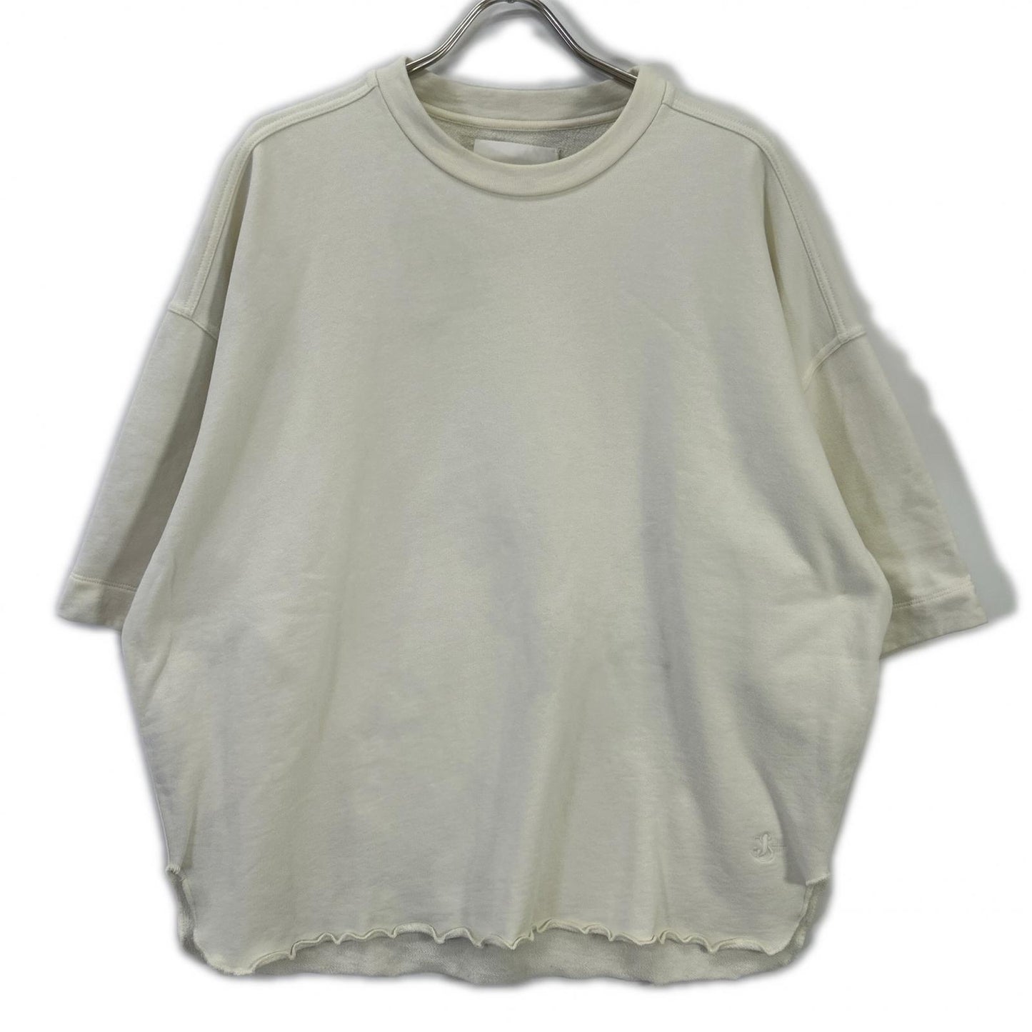 JIL SANDER+ ジルサンダープラス JPUQ707527MQ23860801 ホワイト コットン カットオフ ショートスリーブスウェット トップス