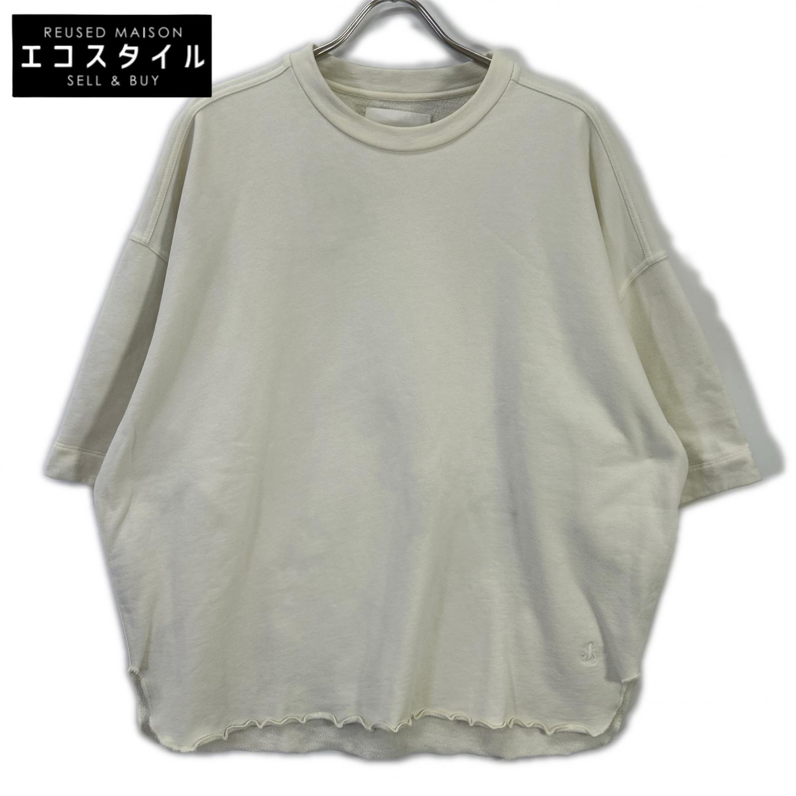 JIL SANDER+ ジルサンダープラス JPUQ707527MQ23860801 ホワイト コットン カットオフ ショートスリーブスウェット トップス