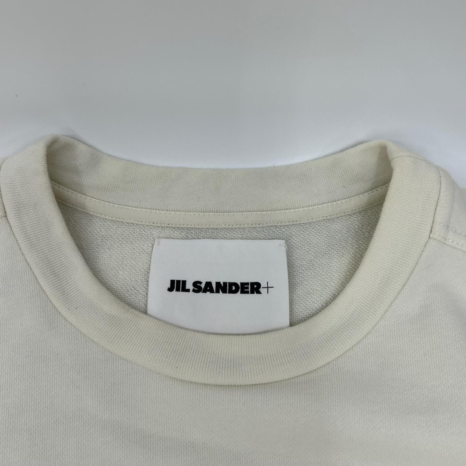 JIL SANDER+ ジルサンダープラス JPUQ707527MQ23860801 ホワイト コットン カットオフ ショートスリーブスウェット トップス