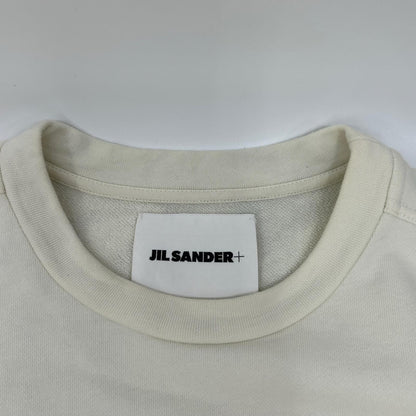 JIL SANDER+ ジルサンダープラス JPUQ707527MQ23860801 ホワイト コットン カットオフ ショートスリーブスウェット トップス