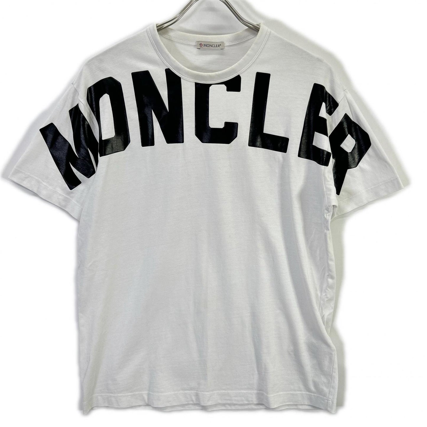 MONCLER モンクレール ホワイト コットン MAGLIA T-SHIRT ロゴプリント ショートスリーブカットソー トップス