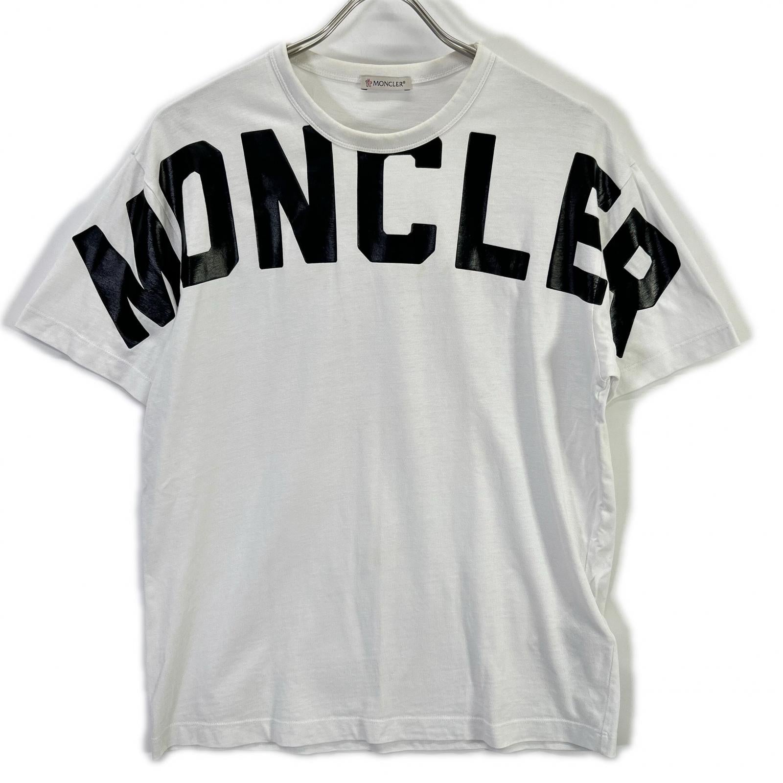 MONCLER モンクレール ホワイト コットン MAGLIA T-SHIRT ロゴプリント ショートスリーブカットソー トップス