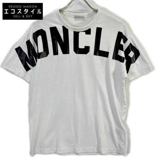 MONCLER モンクレール ホワイト コットン MAGLIA T-SHIRT ロゴプリント ショートスリーブカットソー トップス