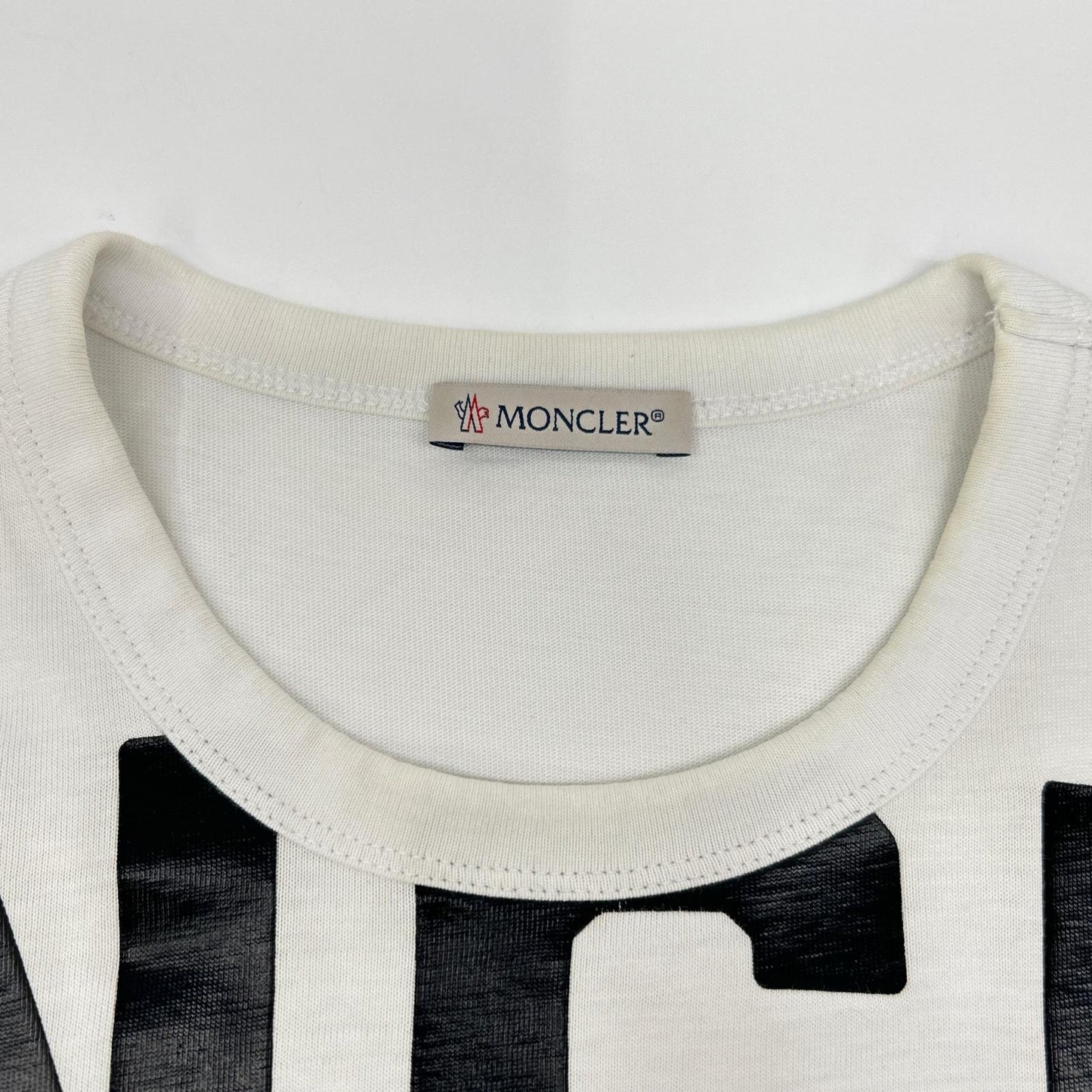 MONCLER モンクレール ホワイト コットン MAGLIA T-SHIRT ロゴプリント ショートスリーブカットソー トップス